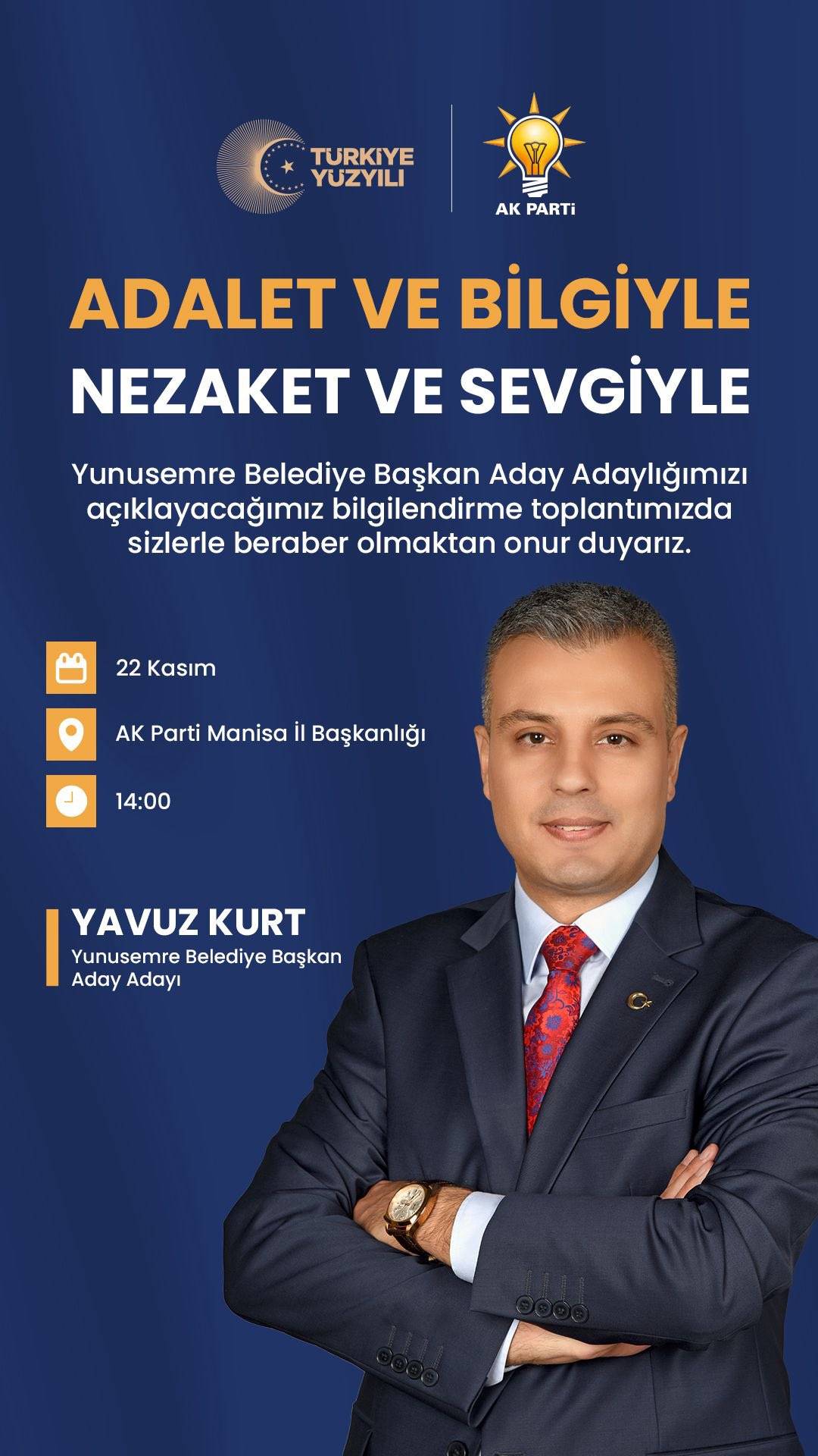 İzmir Sosyal Güvenlik Kurumu İl Müdürü Yavuz Kurt, AK Parti'ye Aday Adayı Oldu